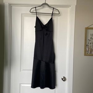 Black satin mermaid style dress size medium